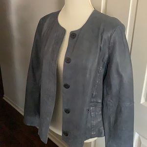 Lucky Brand 100% Leather Jacket Grey